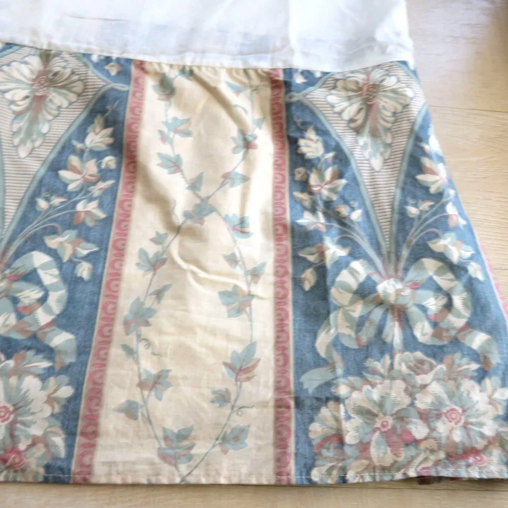 Vintage Williamsburg Crown Crafts Virginia Damask Twin Bed Skirt Cotton New